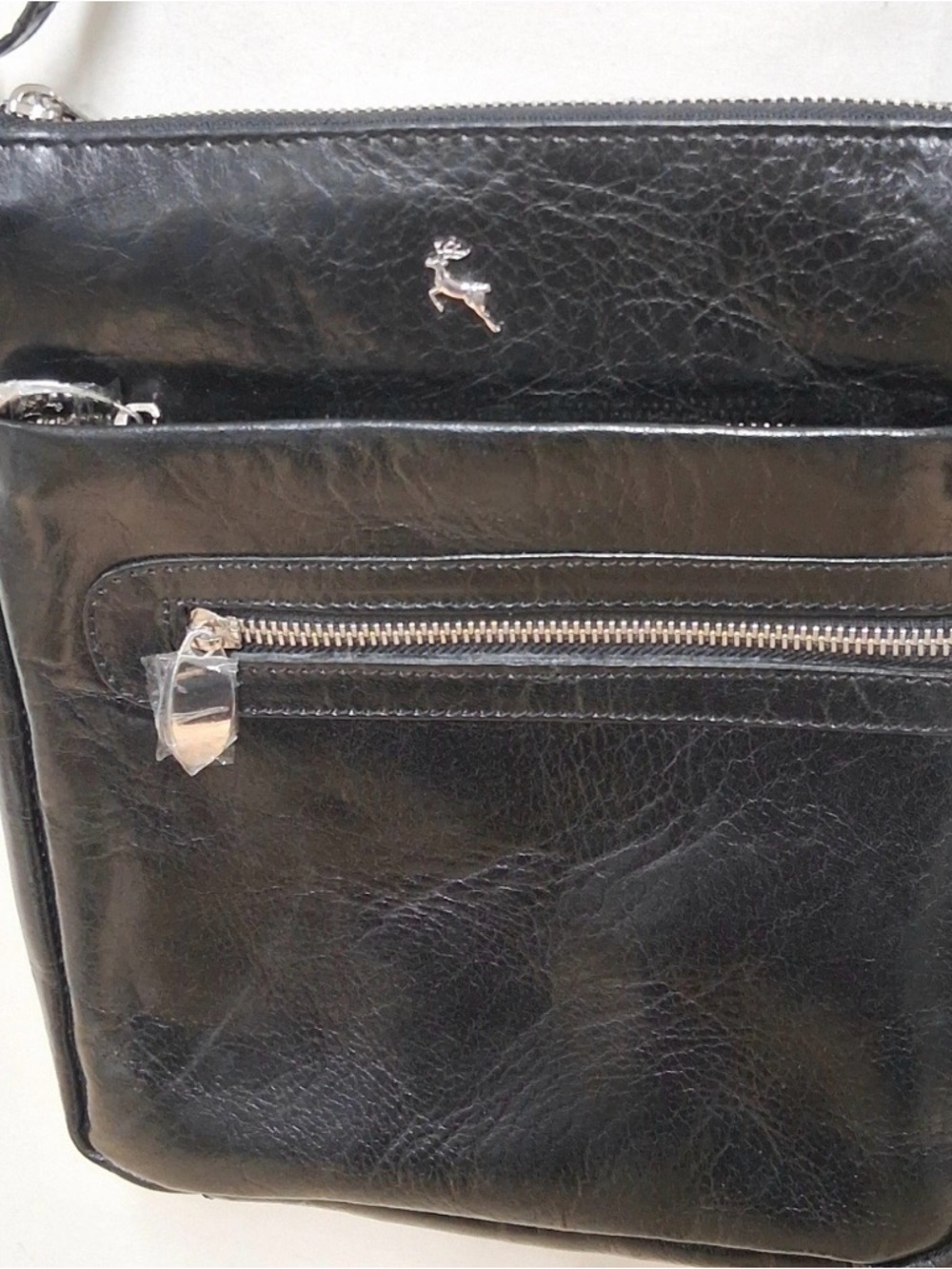 Black Vintage Leather Crossbody Bag